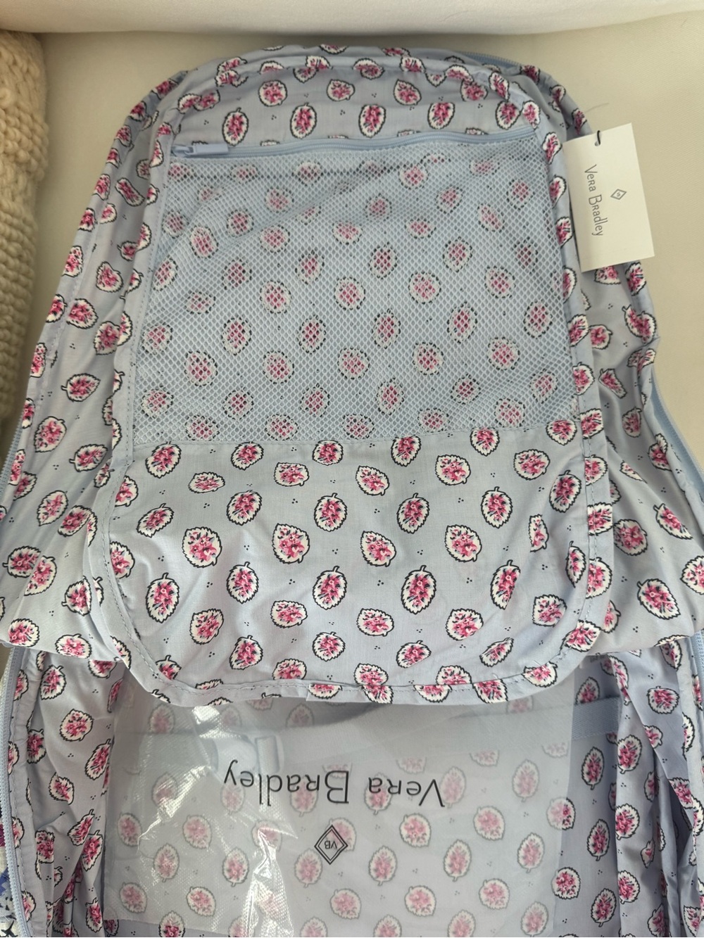 VERA BRADLEY -Cotton Large Travel Backpack Travel Bag, Magnifique Floral- NWT - Picture 4 of 16